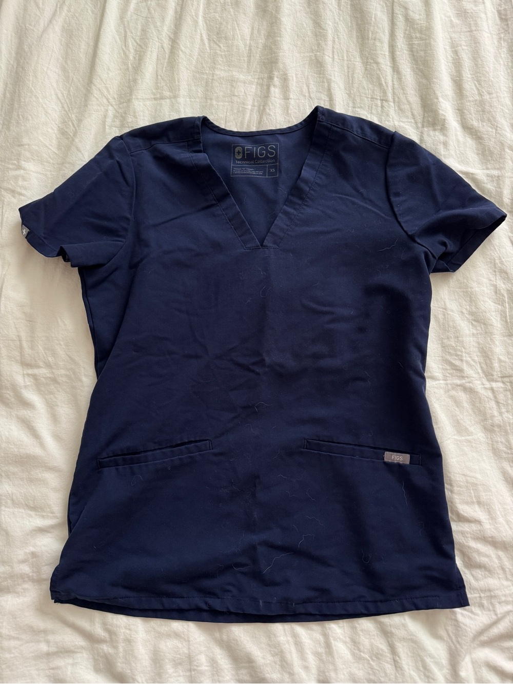 FIGS Women's Navy V-Neck Scrub Top